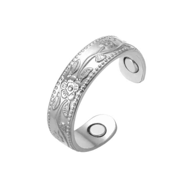 Pierścionek Miedziany "Silver Petal"